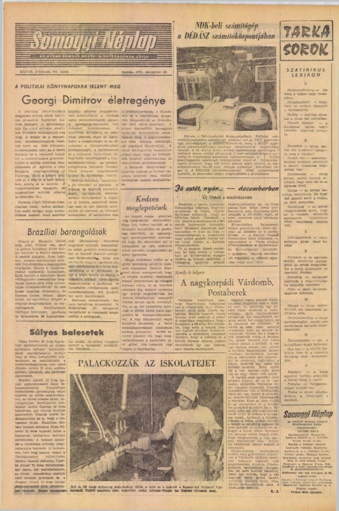 Somogyi Néplap, 1972. november 29.