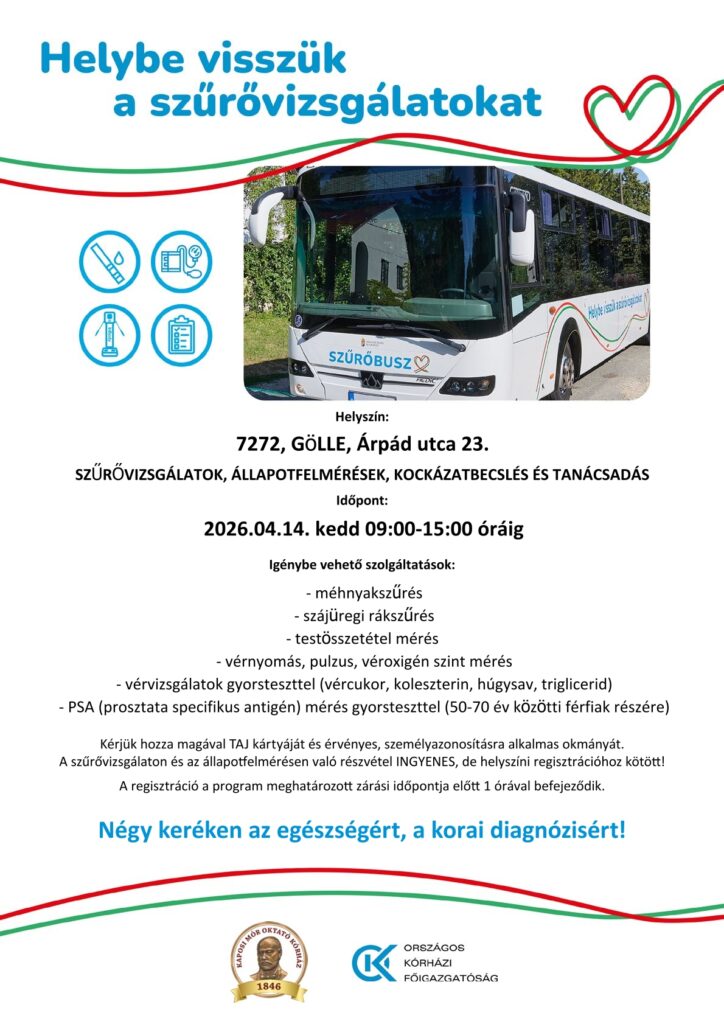 Szűrővizsgálat 2026. április 14-én