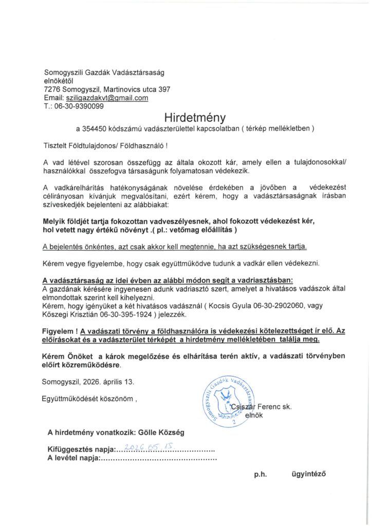 Hirdetmény